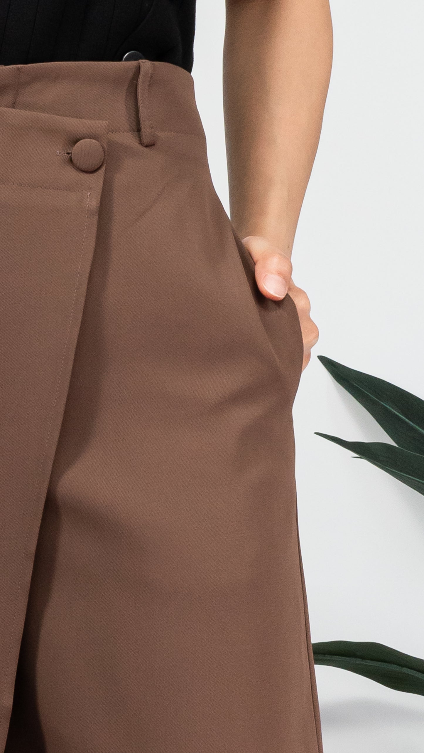 Button Suit Pants (Brown)