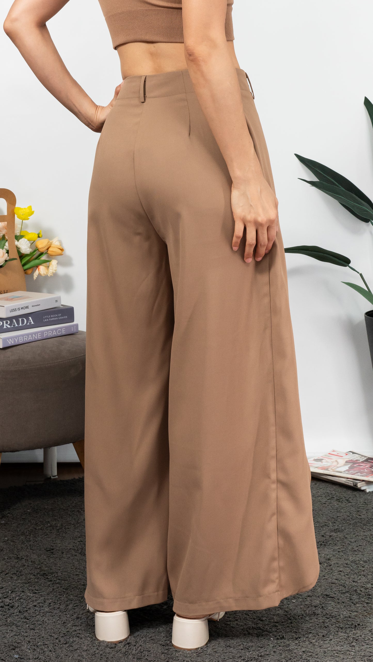 Button Suit Pants (Khaki)