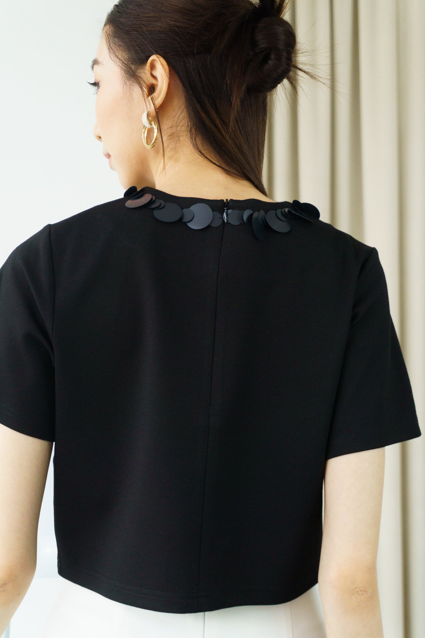Statement Embellished Top (Black)