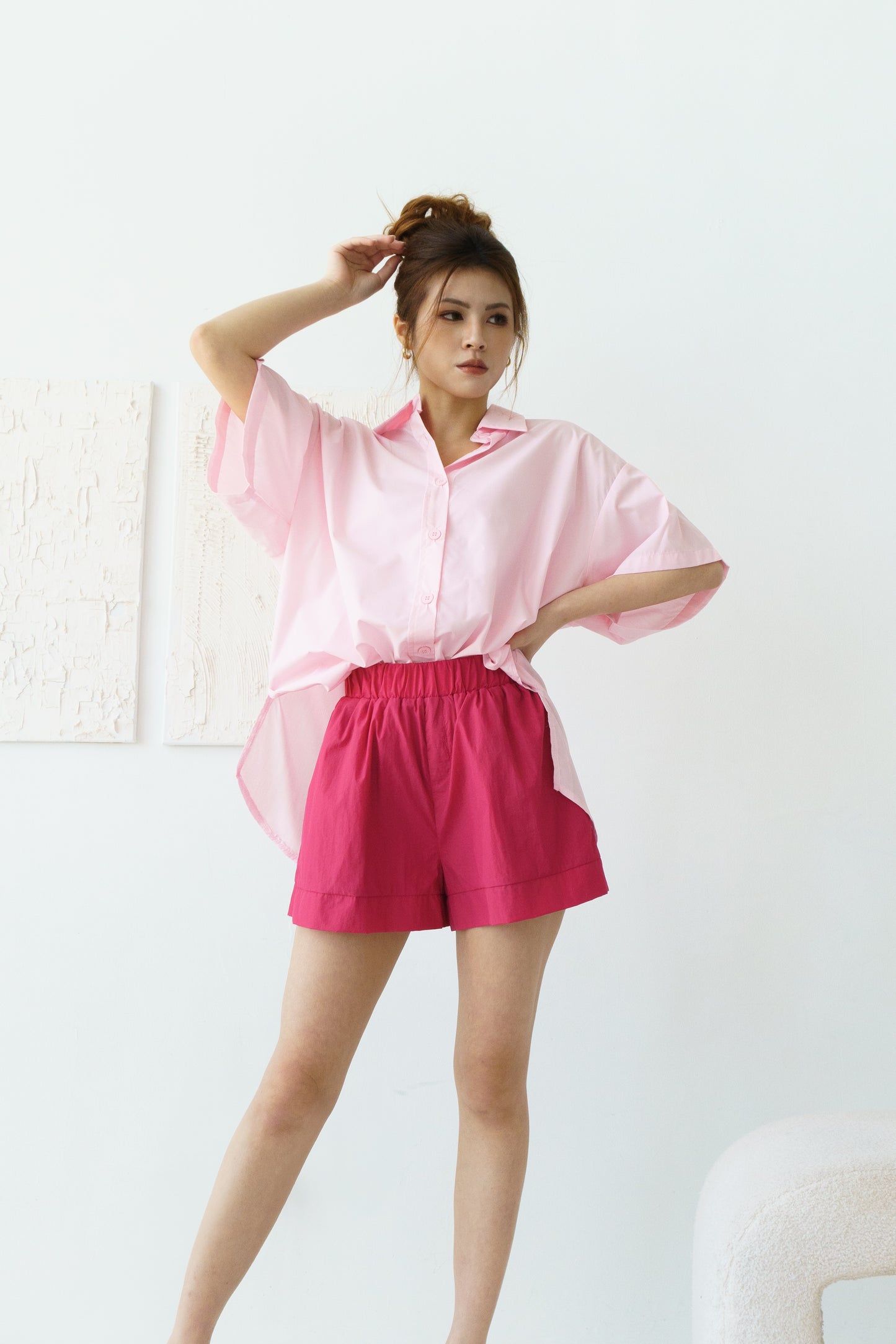 Oversized Blouses Set (Pink)