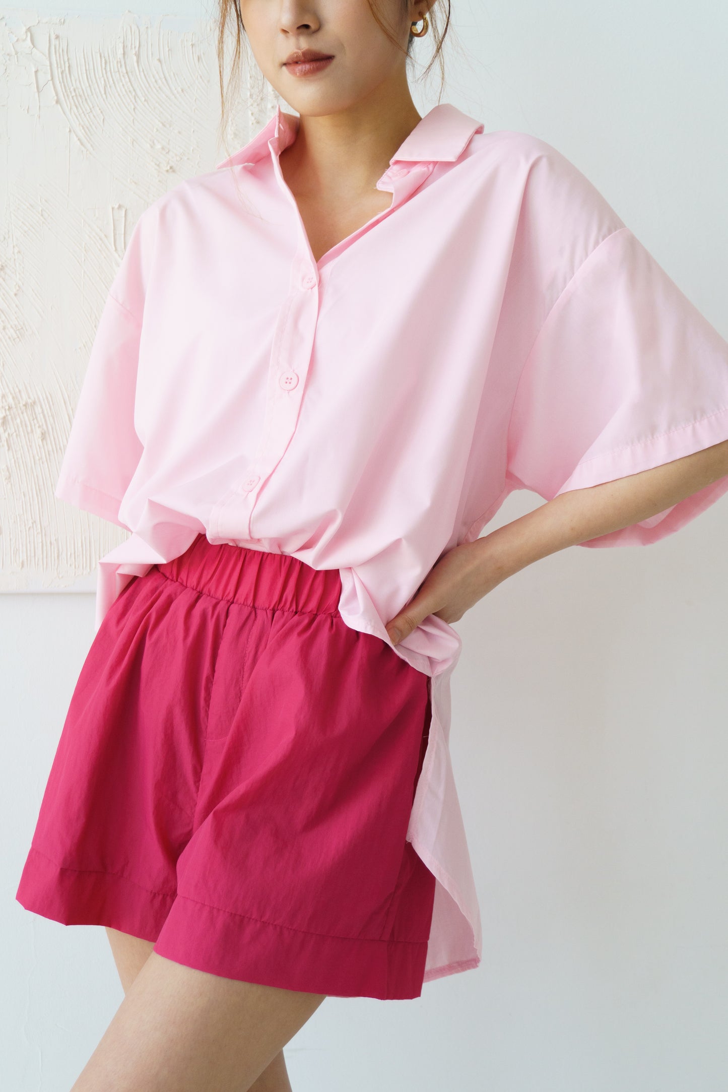Oversized Blouses Set (Pink)