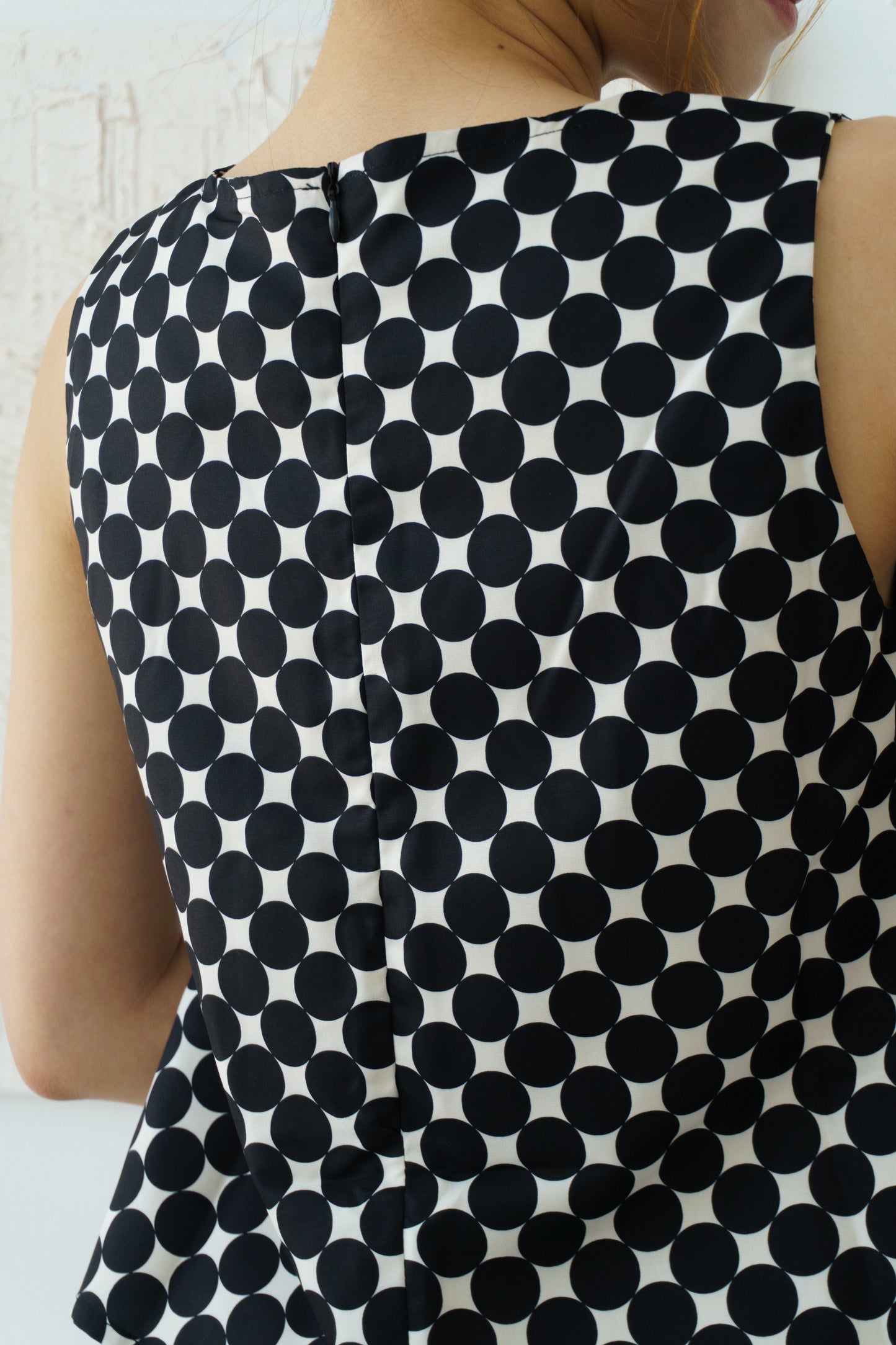 Polka Dot Sleeveless Top (Black)