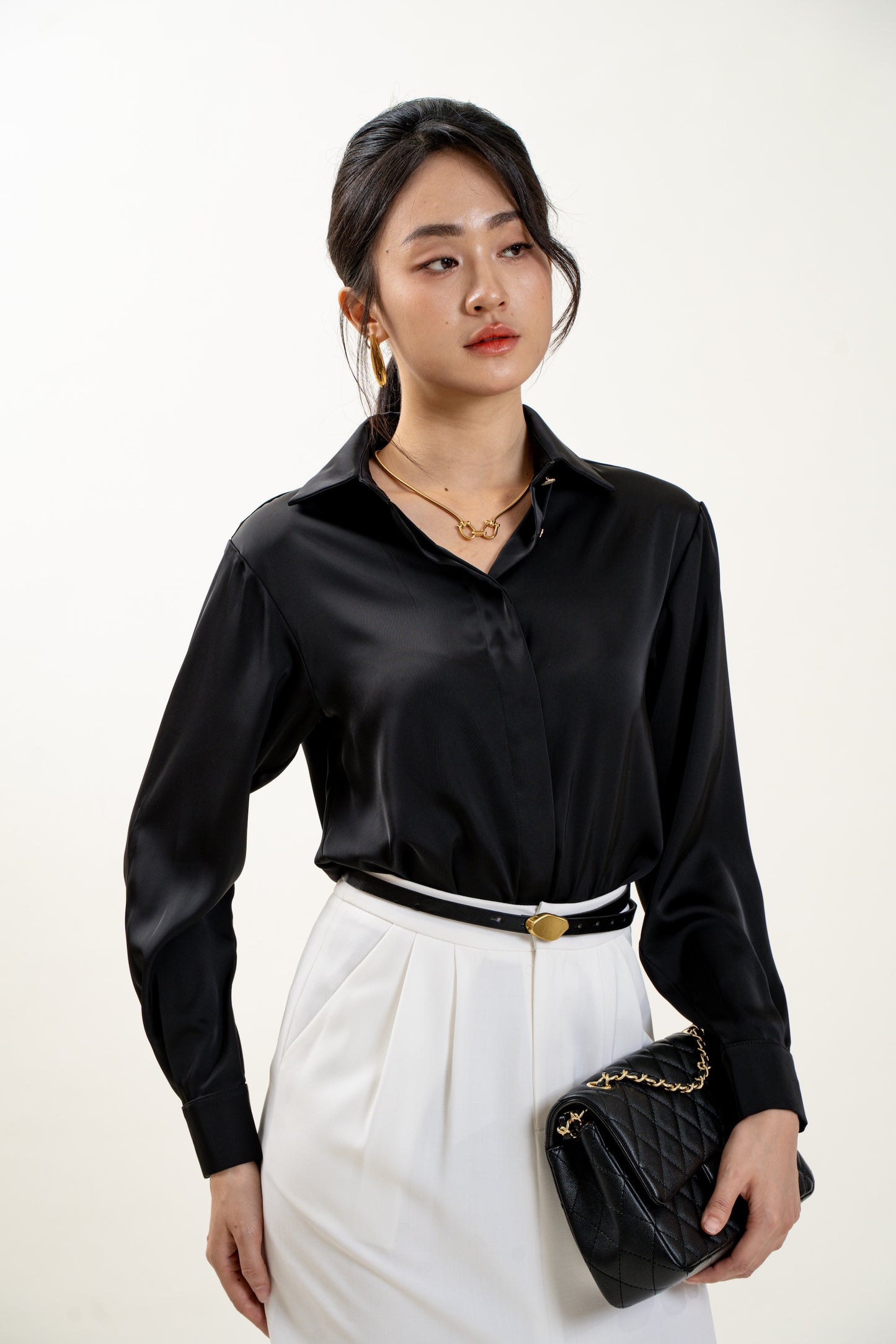 Trinity Silk Top(Black)