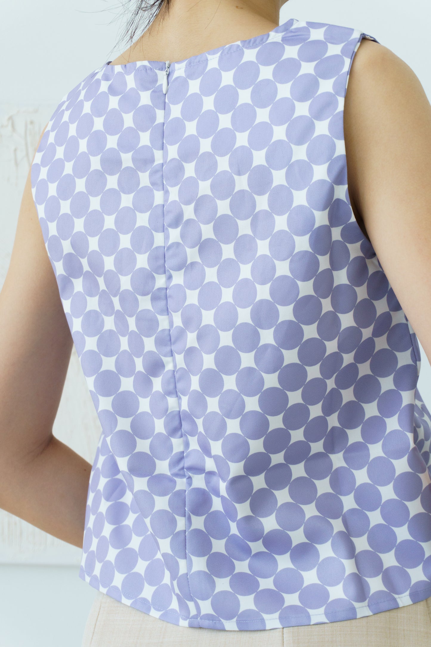 Polka Dot Sleeveless Top (Purple)