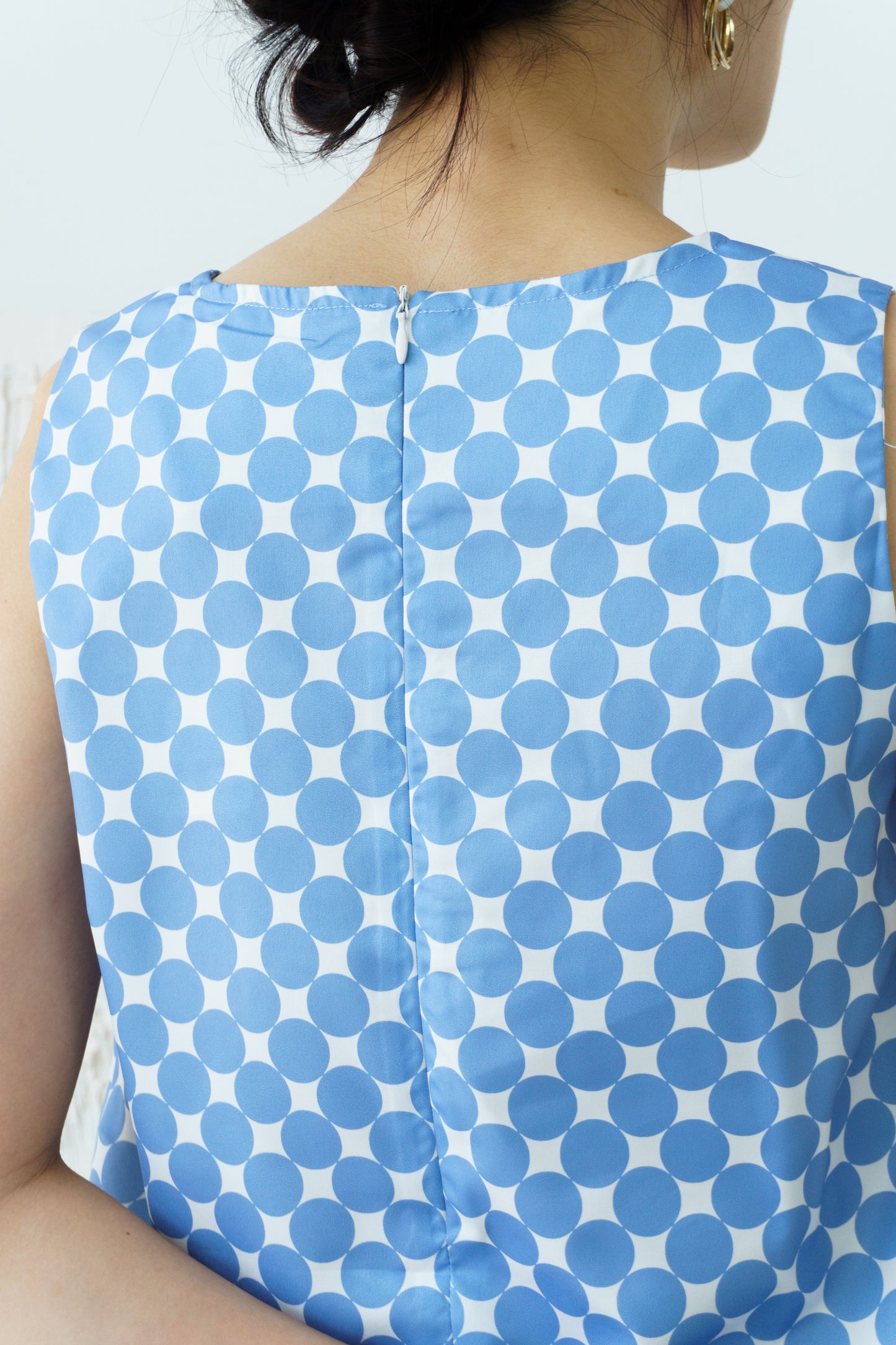 Polka Dot Sleeveless Top (Blue)