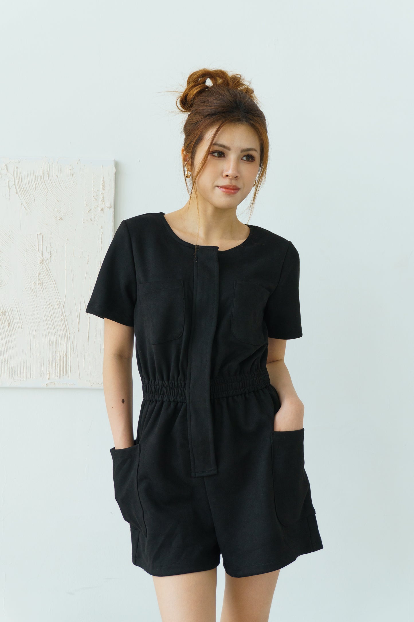 Suede Jumpsuit (Black)
