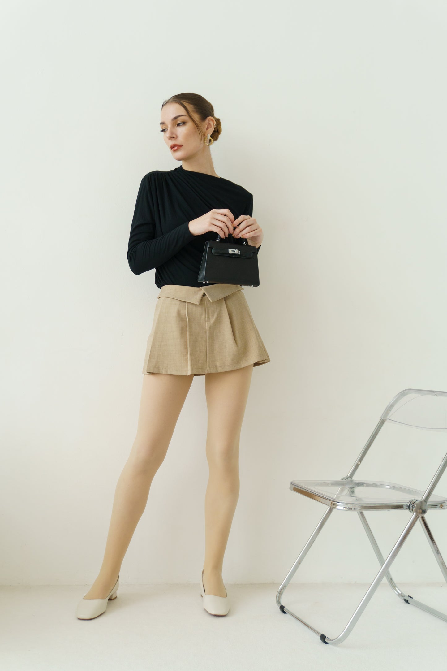 Low-Rise Skort (Khaki)