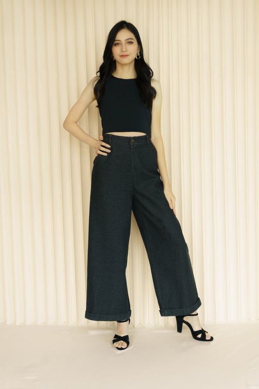 Casual Wide Jeans (Black)