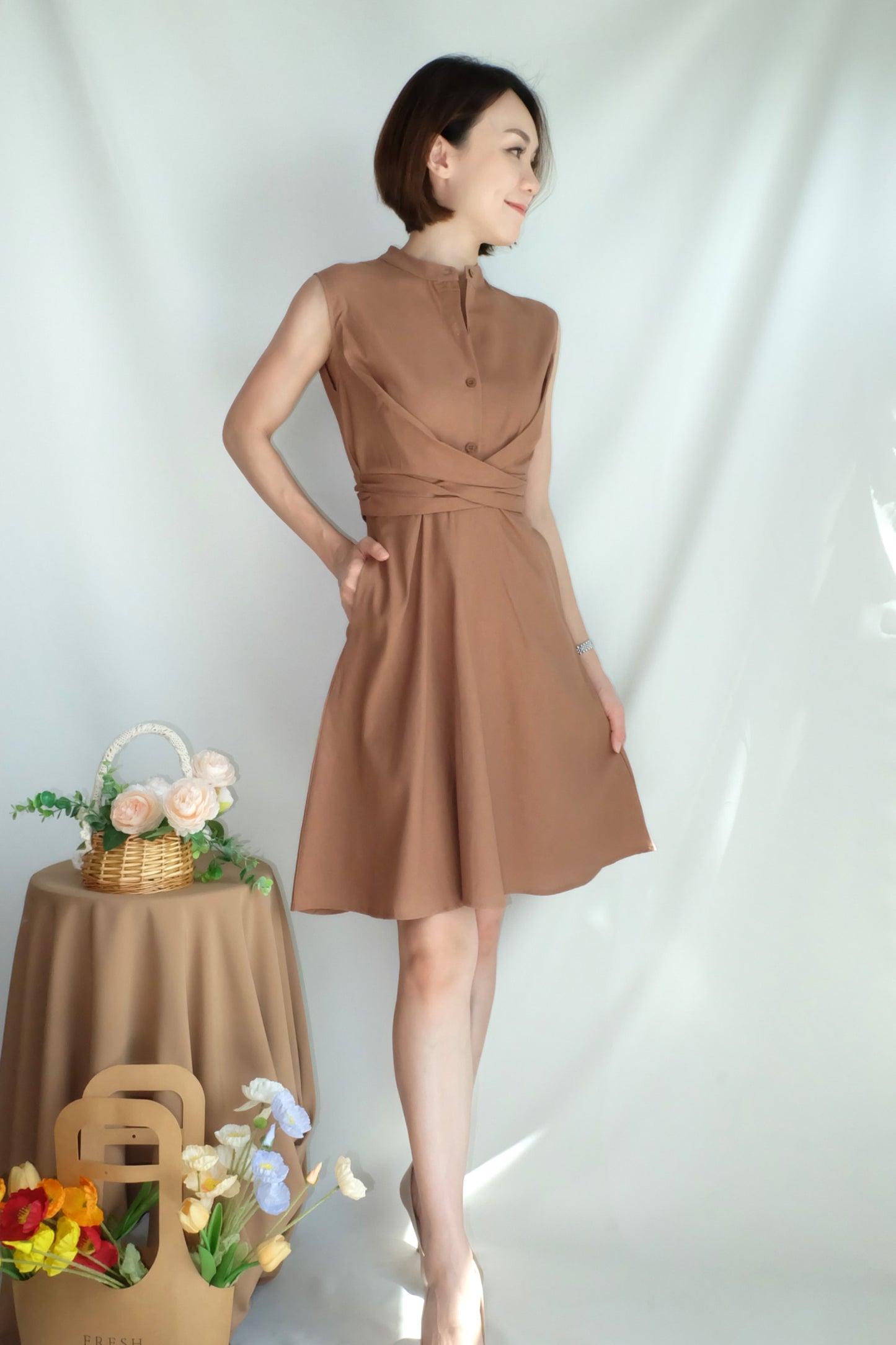 Emmeline Dress (Brown)