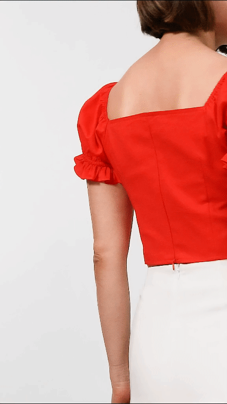 Peony Cropped Top (Orange)