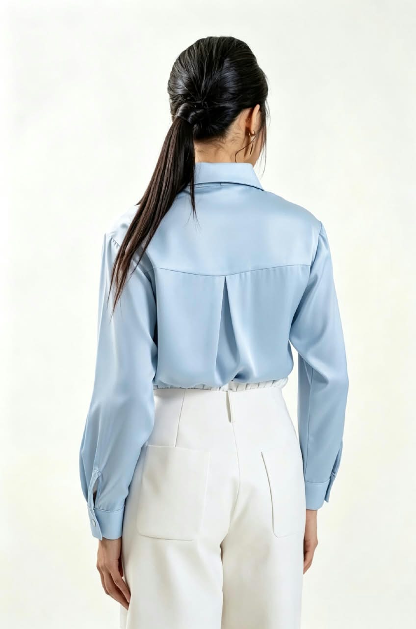 Trinity Silk Top (Blue)