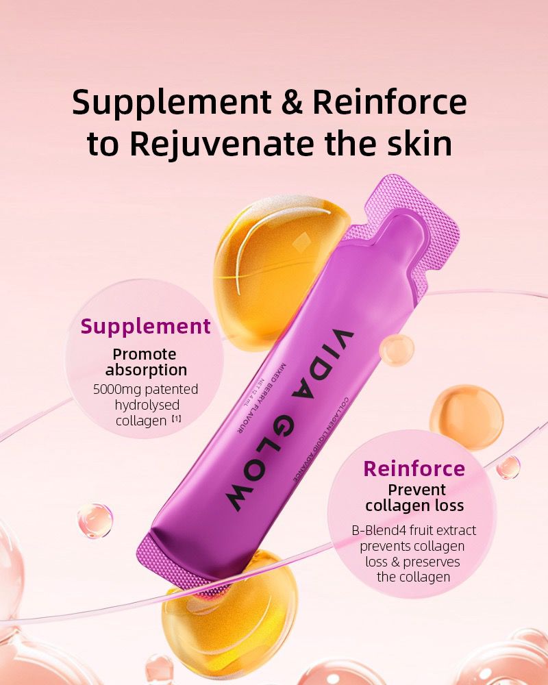 【Member Upgrade】Vida Glow Collagen Liquid*3 +Collagen Powder*2 Free Collagen Powder*1 + Upgrade Gift: RM30 Voucher Pack