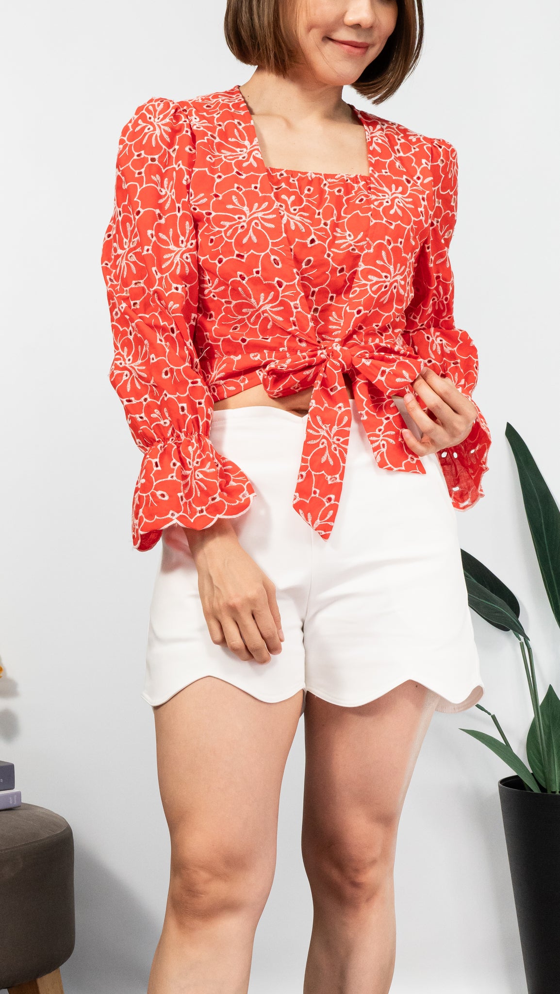 LUCERNE EMBROIDERED TOP [WATERMELON]