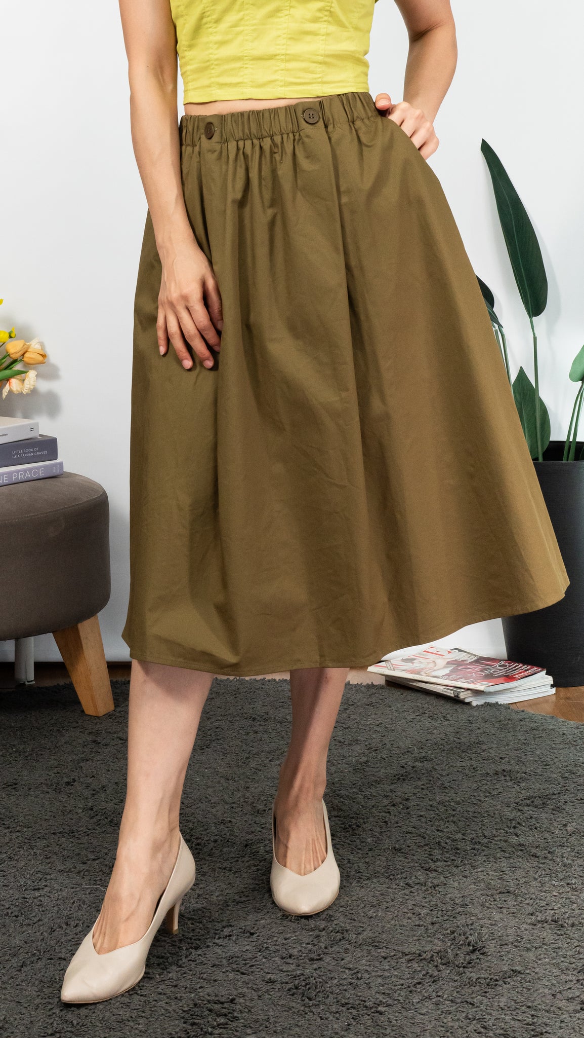 ANGELICA SKIRT [ARMY GREEN]