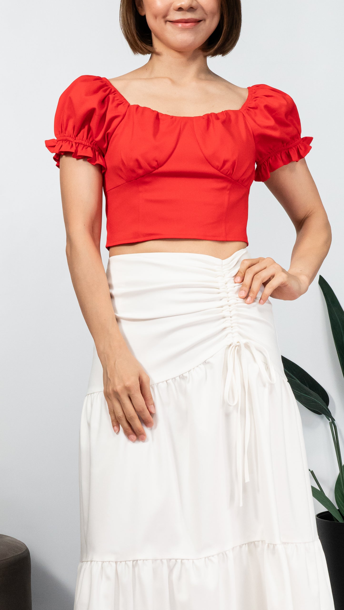 Peony Cropped Top (Orange)