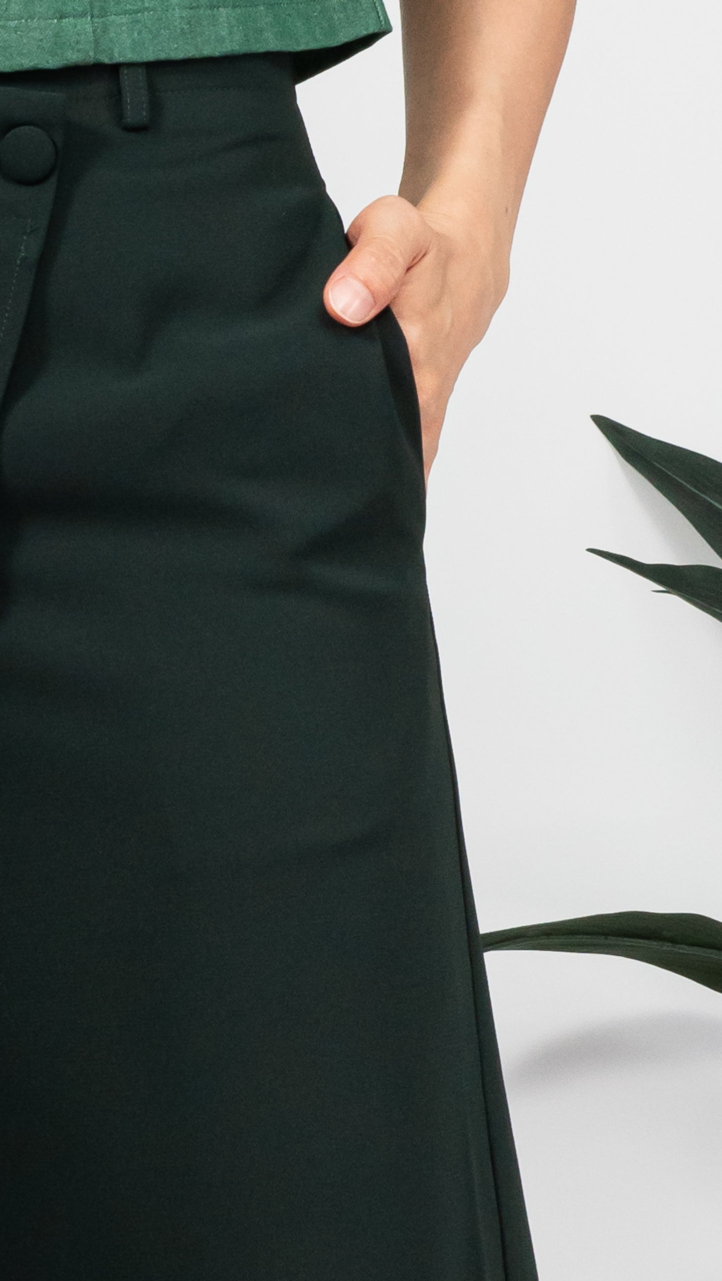 Button Suit Pants (Green)