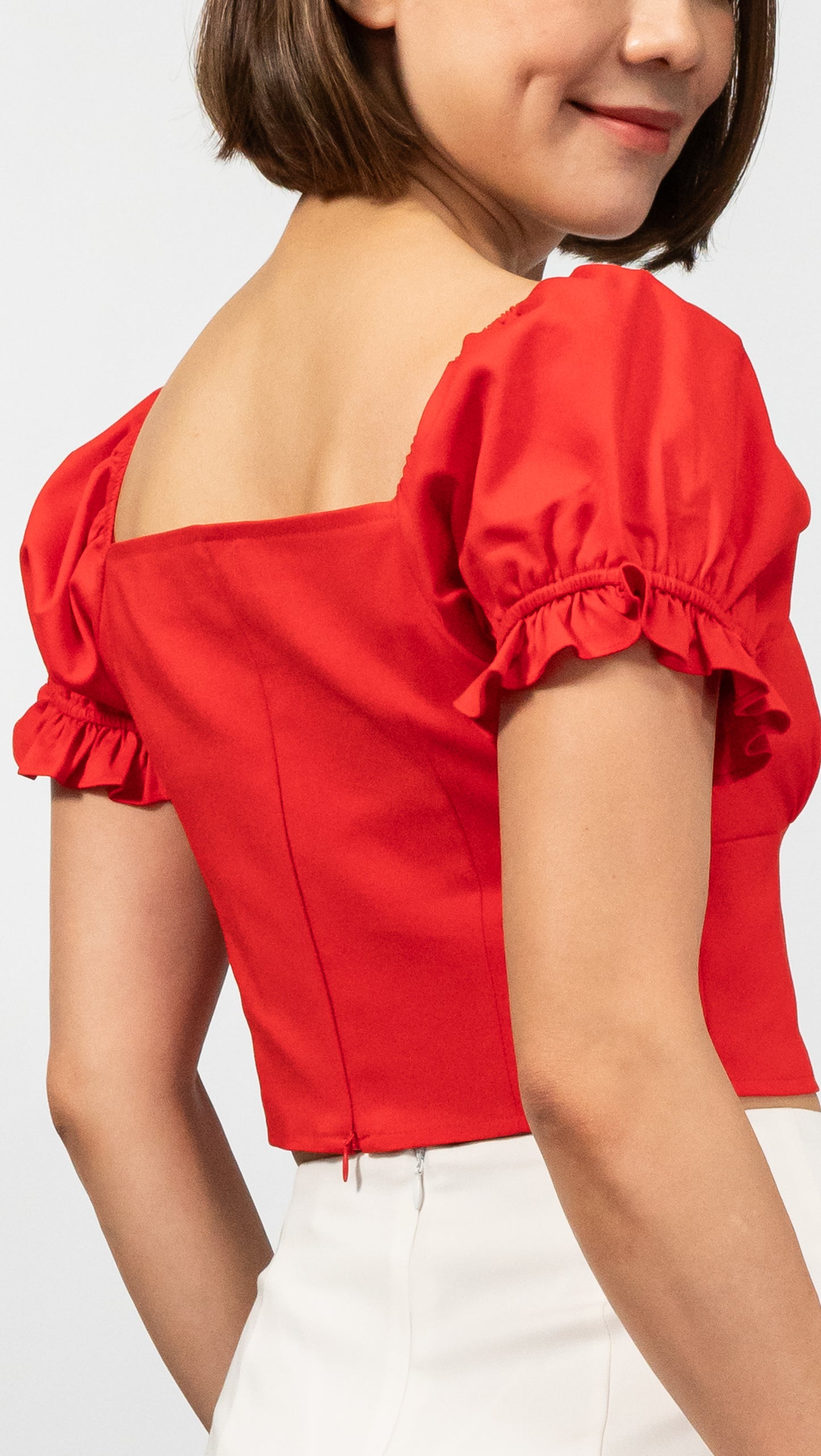Peony Cropped Top (Orange)