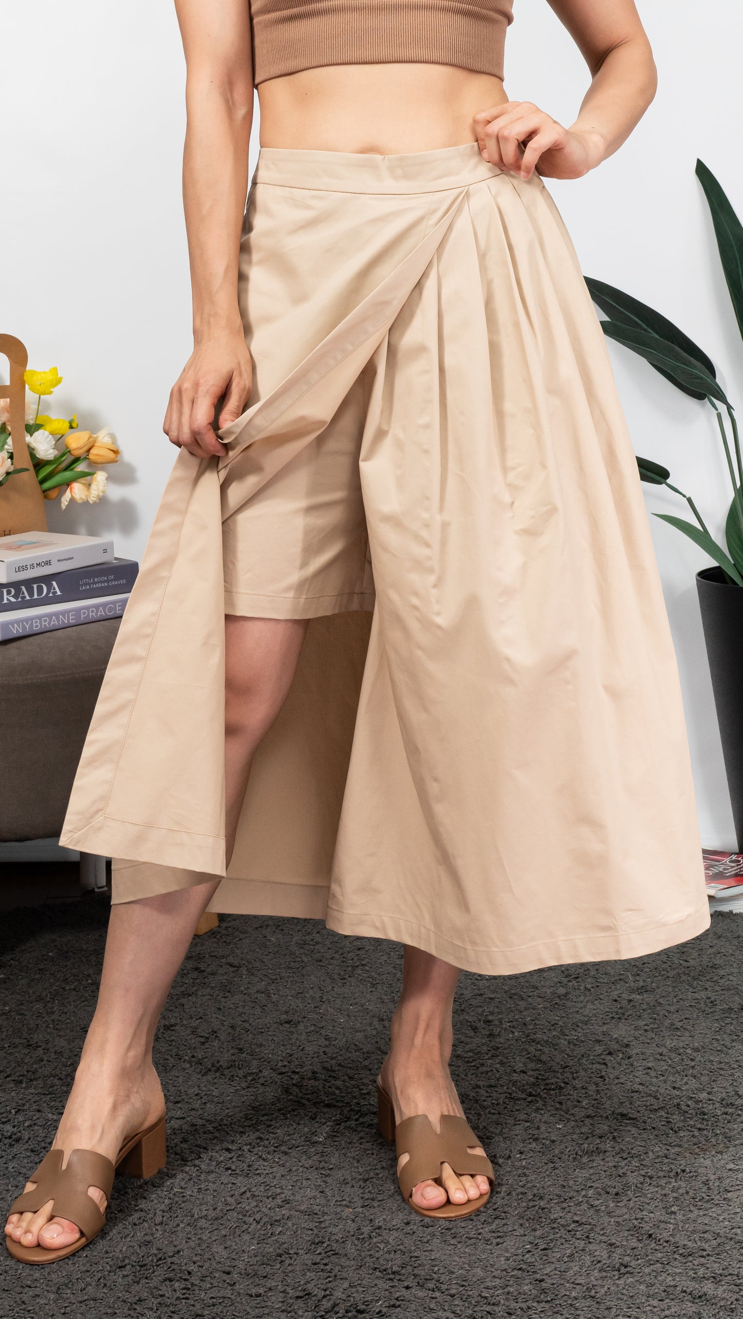 Pleated Pants (Beige)