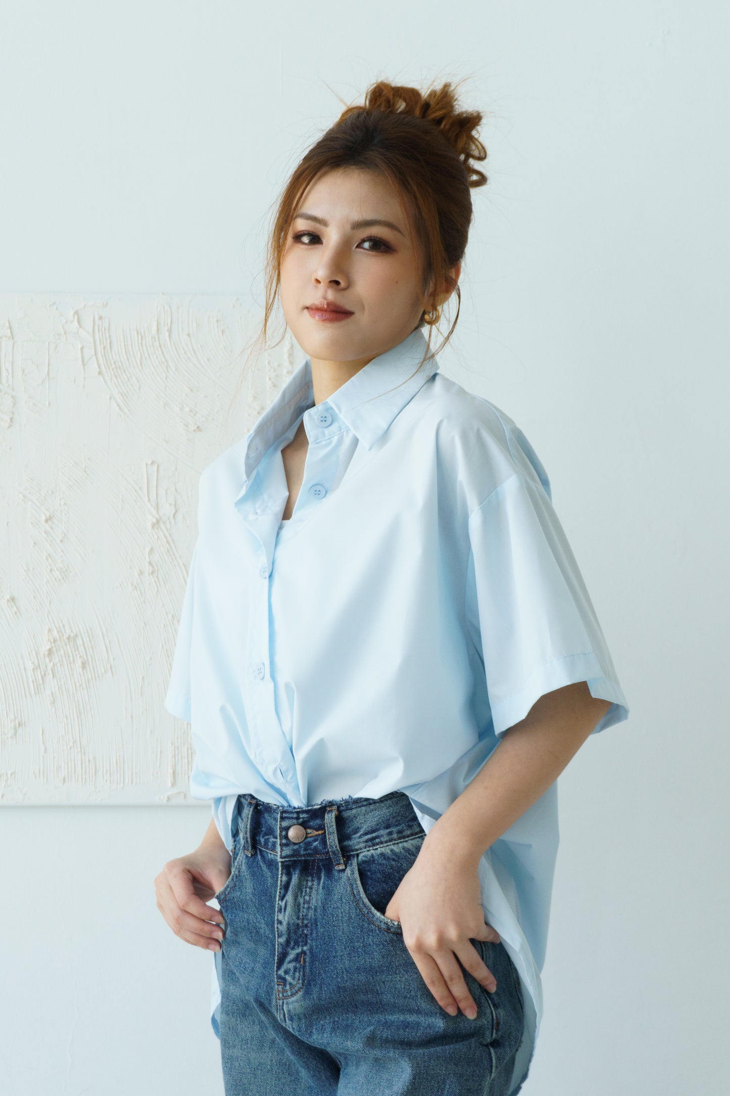 Oversized Blouses Top (Blue)