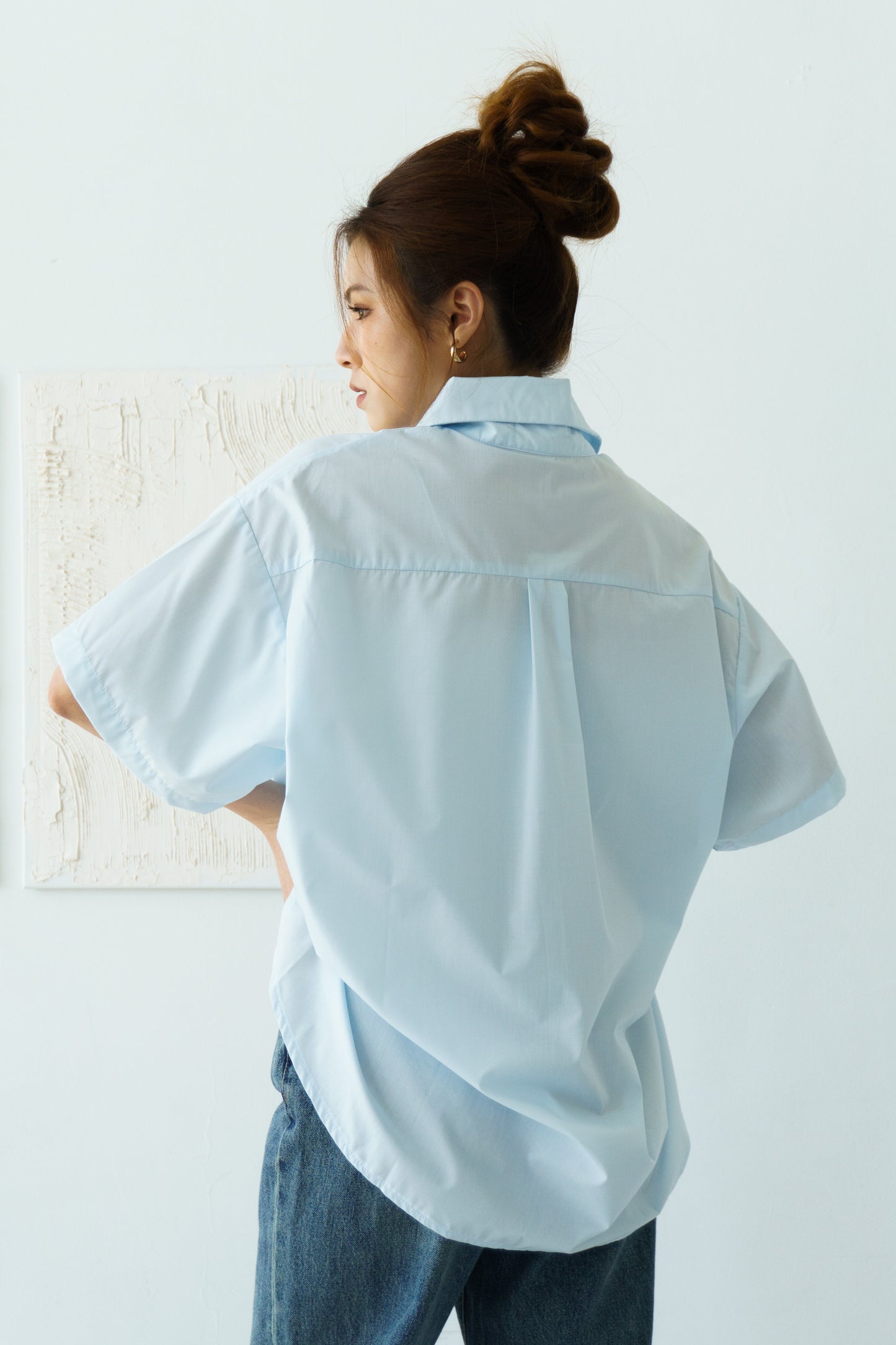 Oversized Blouses Top (Blue)
