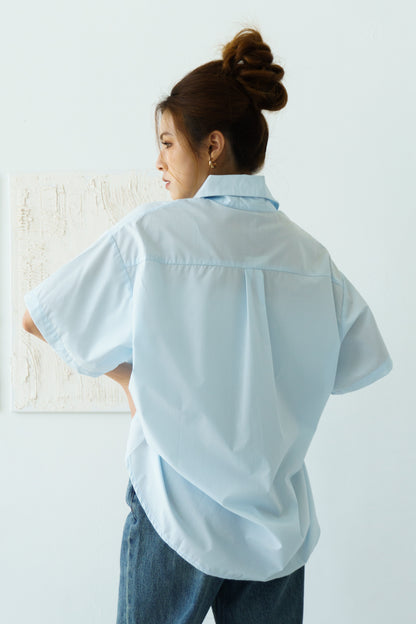 Oversized Blouses Top (Blue)