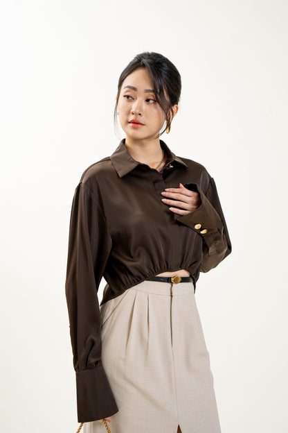 Gilded Pearl Top – Brown