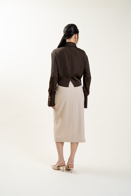 Gilded Pearl Top – Brown