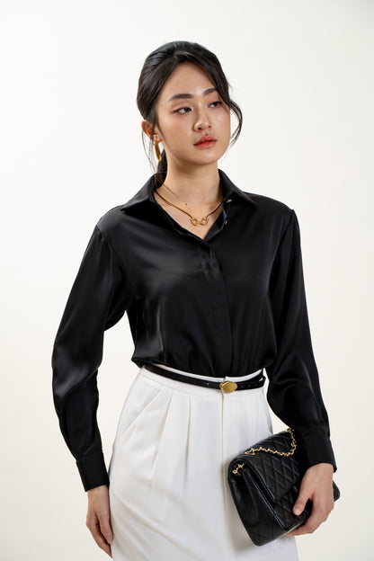 Trinity Silk Top(Black)
