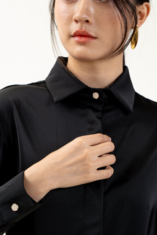 Trinity Silk Top(Black)
