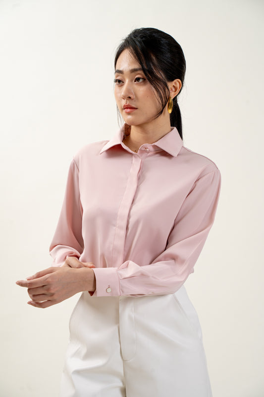 Trinity Silk Top(Pink)