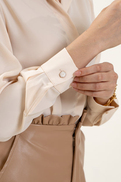 Trinity Silk Top(Cream)