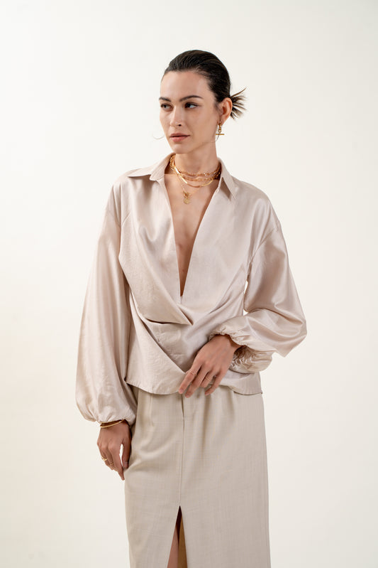 Linéa Top(Beige) - Pre Order