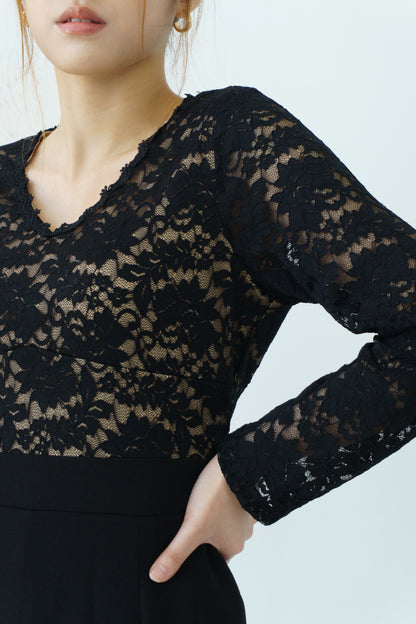 V-Neck Jumpsuit (Black)
