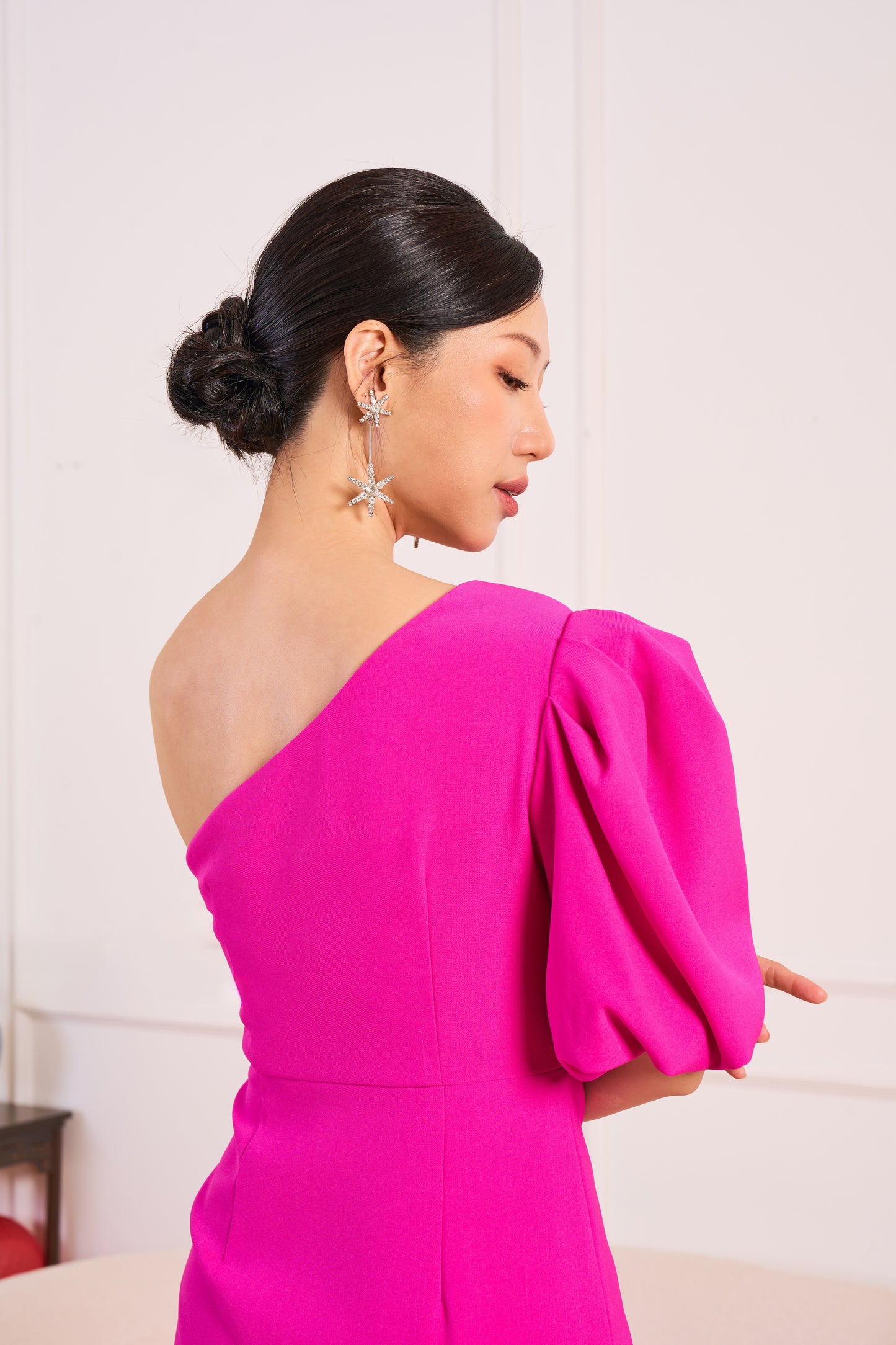 Effortless One-Shoulder Dress(Pink)