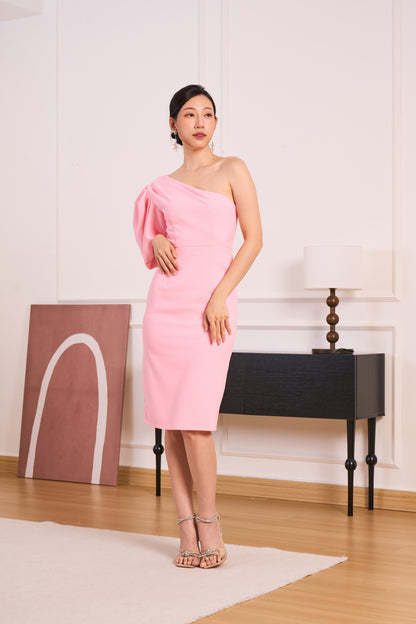 Effortless One-Shoulder Dress(Light Pink)