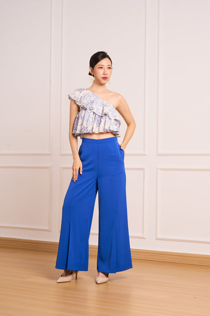 Floral One-Shoulder Top(Blue) | Pre-Order