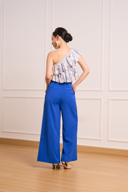 Floral One-Shoulder Top(Blue) | Pre-Order