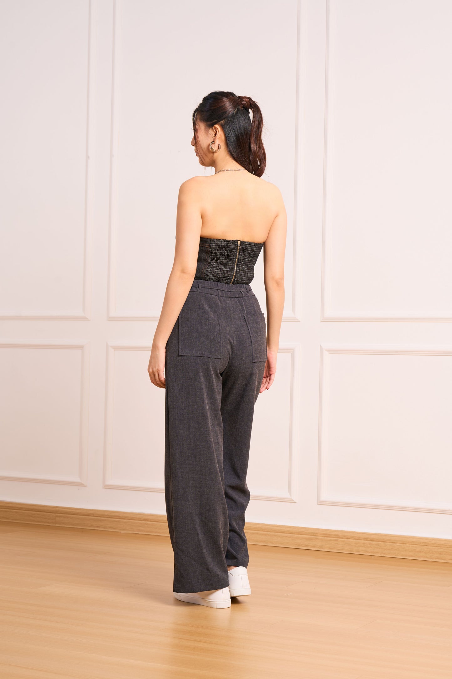 Denim Bustier Top (Black)