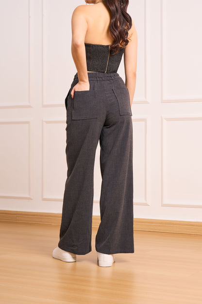 Denim Bustier Top (Dark Blue)