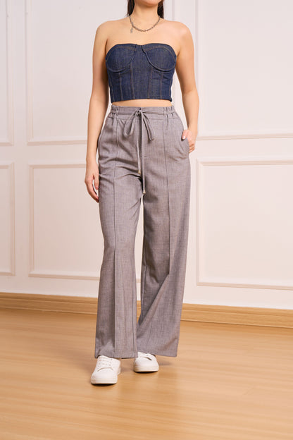 Denim Bustier Top (Dark Blue)