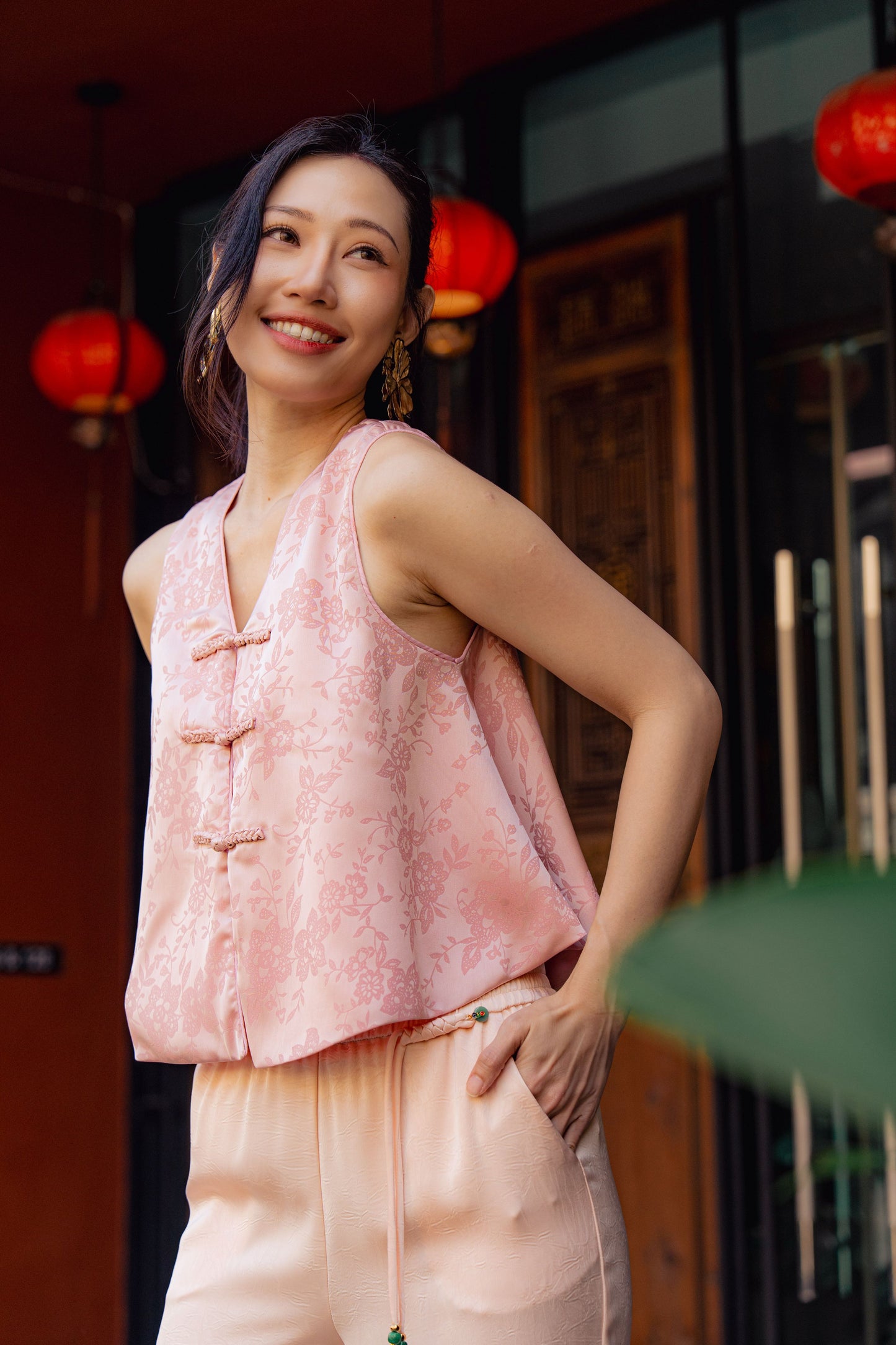 Yun Sleeveless Top(Pink)