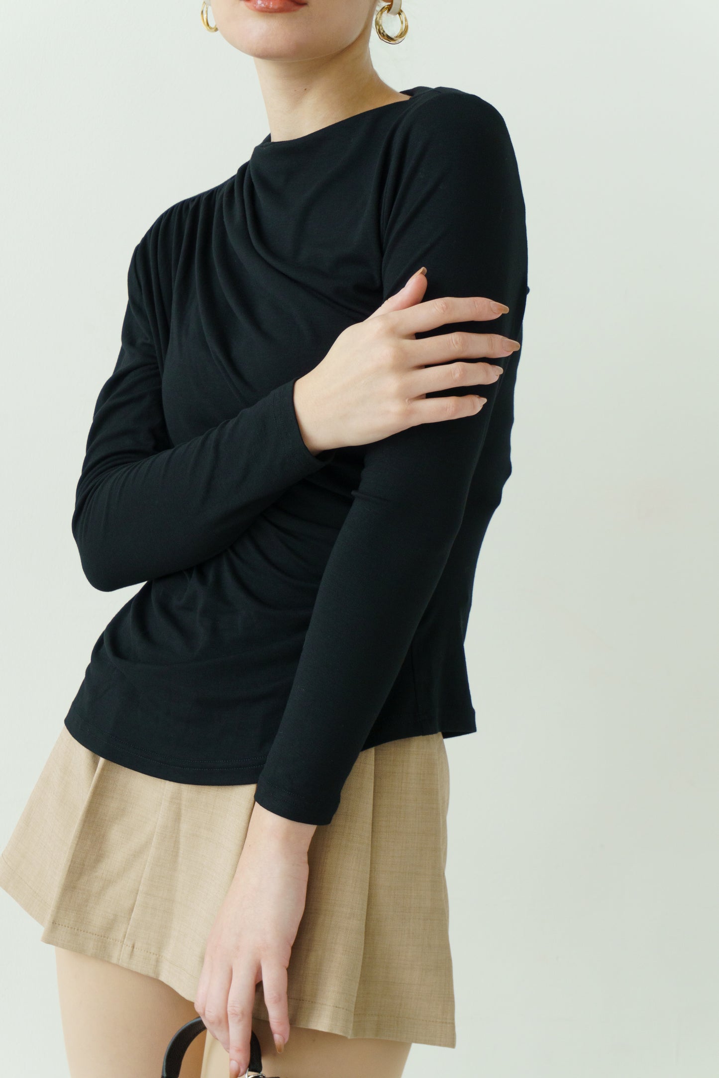 Asymmetrical Stretch Top (Black)