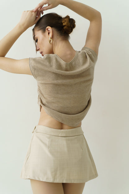 Low-Rise Skort (Beige)
