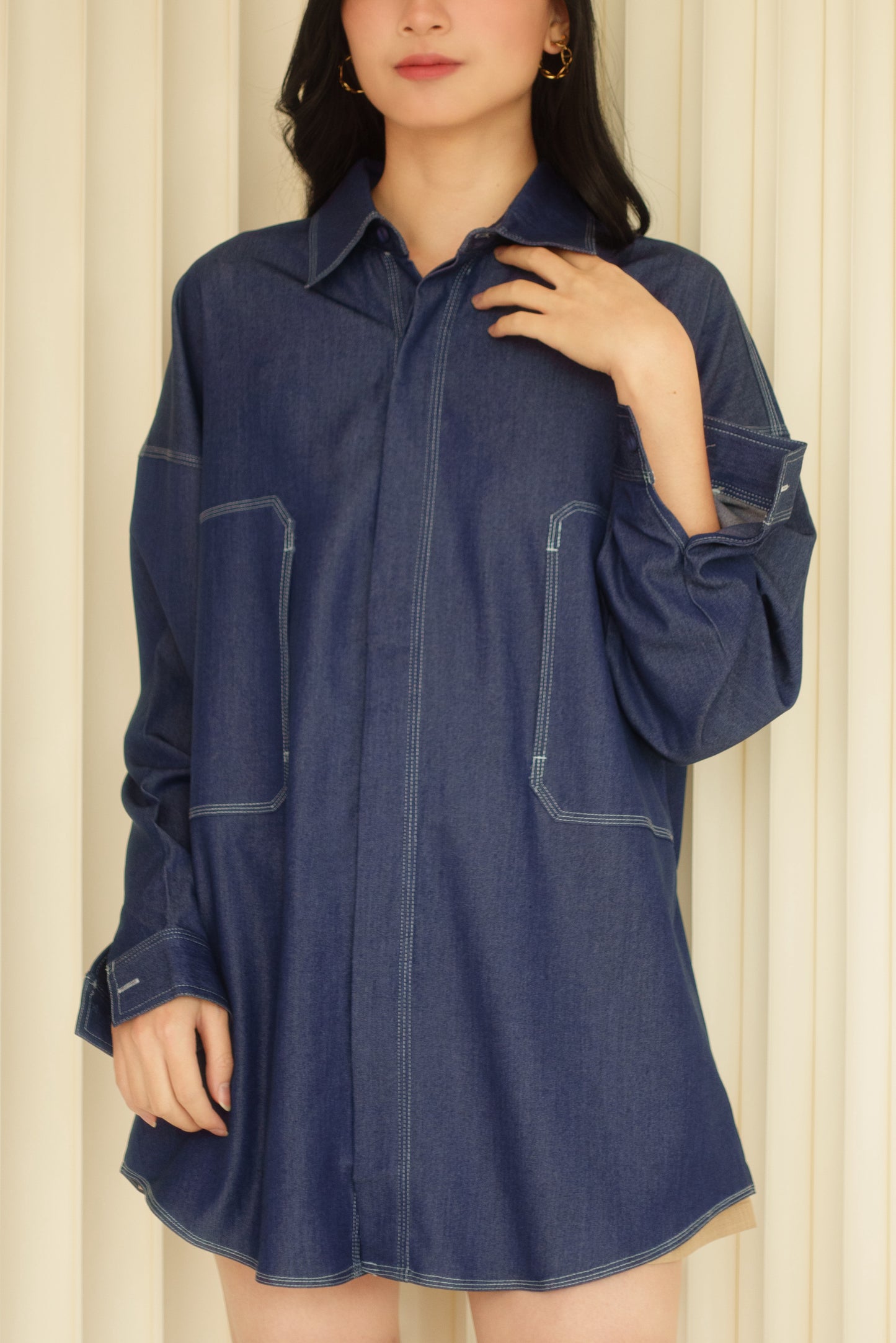 Slouchy Top (Navy Blue)