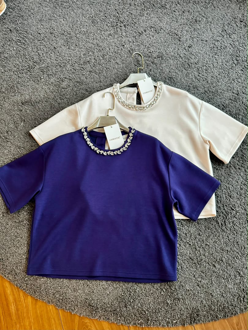 Crystal-Accent Tee (White)