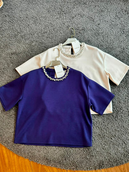 Crystal-Accent Tee (White)