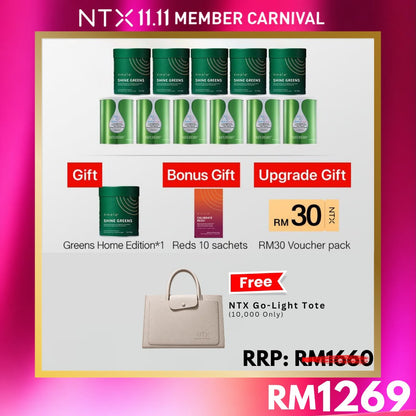 【Member Upgrade】eimele Shine Greens Home Edition*5+Probiotics Milk Powder*6{Free Shine&nbsp;Greens Home Edition*1 + Reds 10Sachet*1 + RM30 voucher pack}