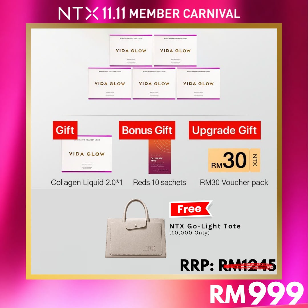 【Member Upgrade】Vida Glow Marine Collagen 2.0*5{Free Vida Glow Marine Collagen 2.0*1 + Reds 10Sachet*1 + RM30 voucher pack}