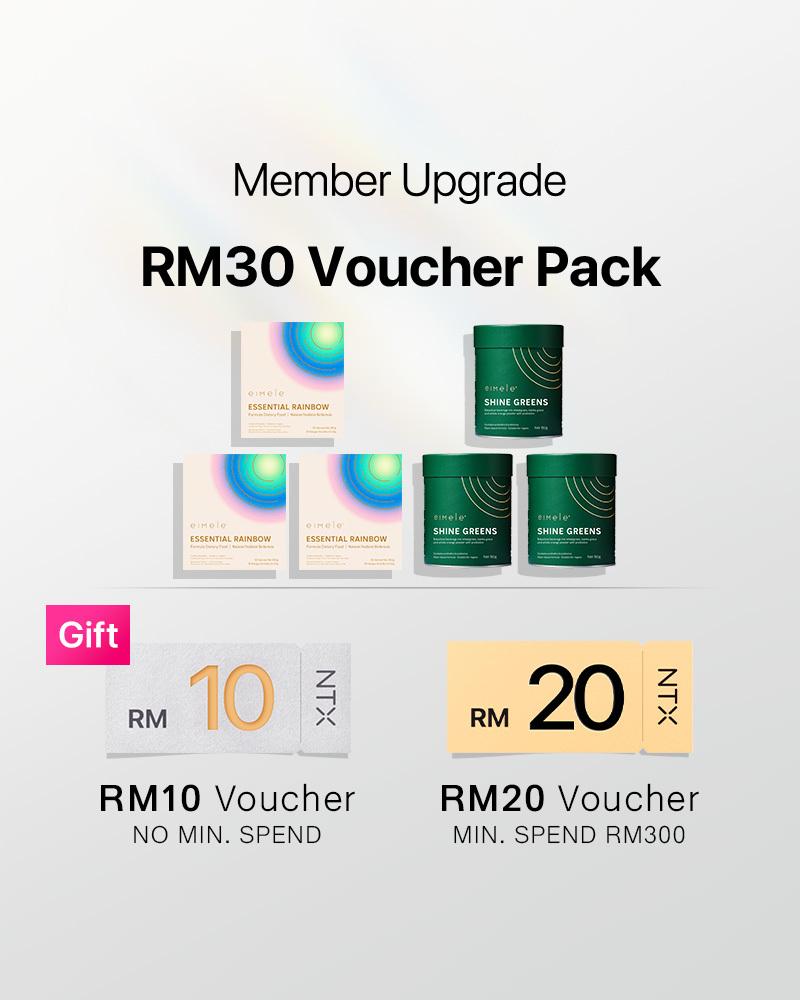 【Member Upgrade】eimele Shine Greens Home Edition*3 tins + Rainbow*3 Packs Free RM30 voucher pack
