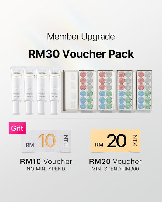 【Member Upgrade】Broad Spectrum spf50 Sunscreen*4+Vegan Collagen Mask 12 Pods/Set*4 Free RM30 Voucher Pack